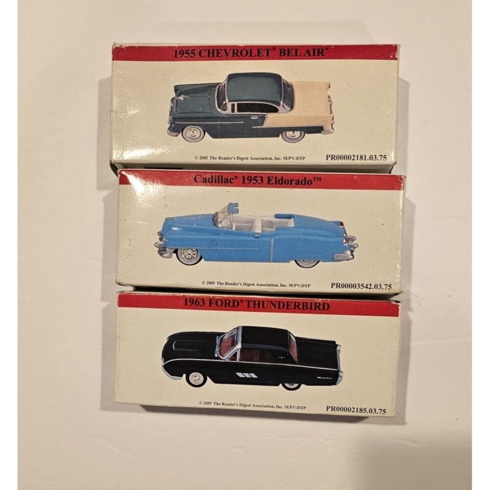 Lot of 3 Officially Licensed 2001 Reader's Digest Association Diecast Metal Cars